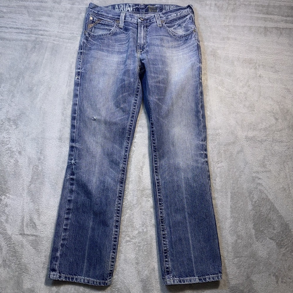 Ariat Jeans Mens 33x32 Blue M5 Denim Pant Western Workwear Cowboy Straight Faded